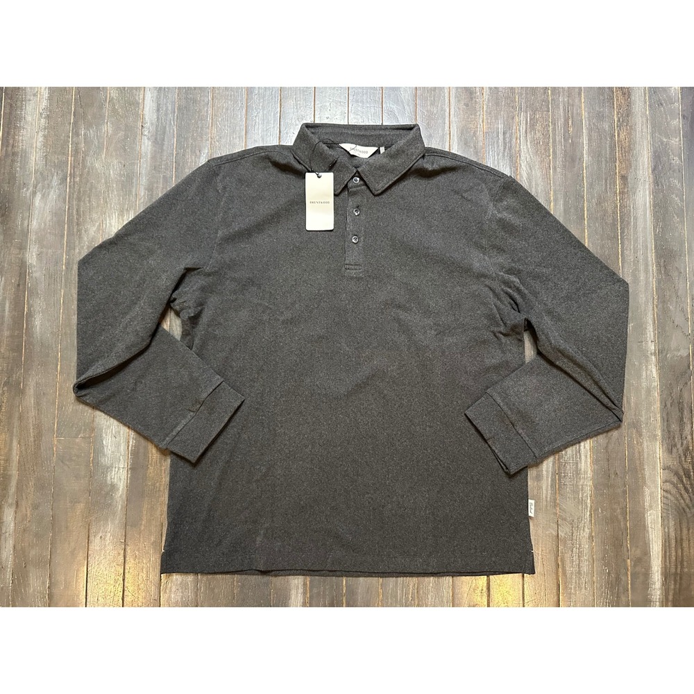 Brentwood Long Sleeve Polo Shirt Charcoal Gray Heather